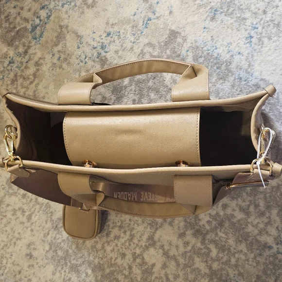 NWT Steve Madden BWEBBER-EL Satchel In Sandstorm Colorway DT623705